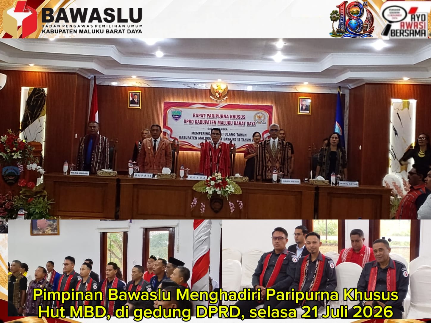 Bawaslu MBD hadiri Paripurna, 21/07/2026
