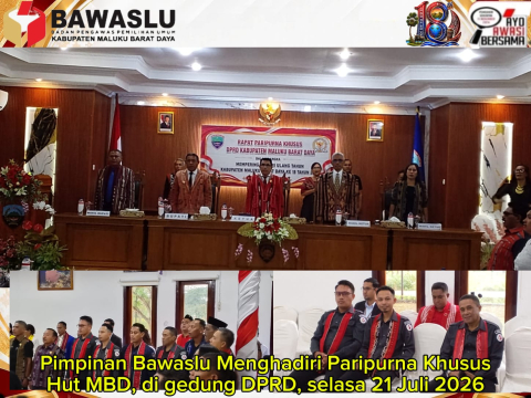 Bawaslu MBD hadiri Paripurna, 21/07/2026